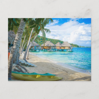 Carte Postale Bora Bora Tahiti Plage Bungalows sur l'eau Océan