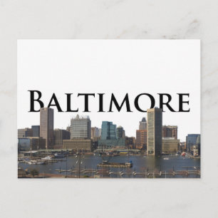 Carte Postale Bord de Baltimore MD avec Baltimore dans le ciel
