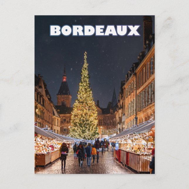 Carte Postale Bordeaux Christmas Charm (Devant)