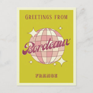 Carte Postale Bordeaux City France Retro Vintage vert