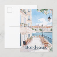 Bordeaux France Aquarelle Peinture Voyage