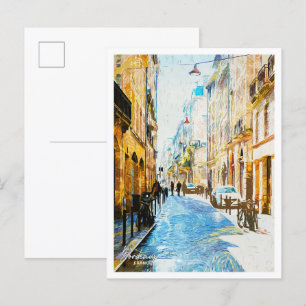 Carte Postale Bordeaux France Paint Paint Ville Paysage