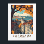 Carte Postale Bordeaux France Travel Art Vintage<br><div class="desc">Conception de voyage vectorielle rétro Bordeaux. Bordeaux,  plaque tournante de la célèbre région viticole,  est une ville portuaire sur la Garonne dans le sud-ouest de la France.</div>