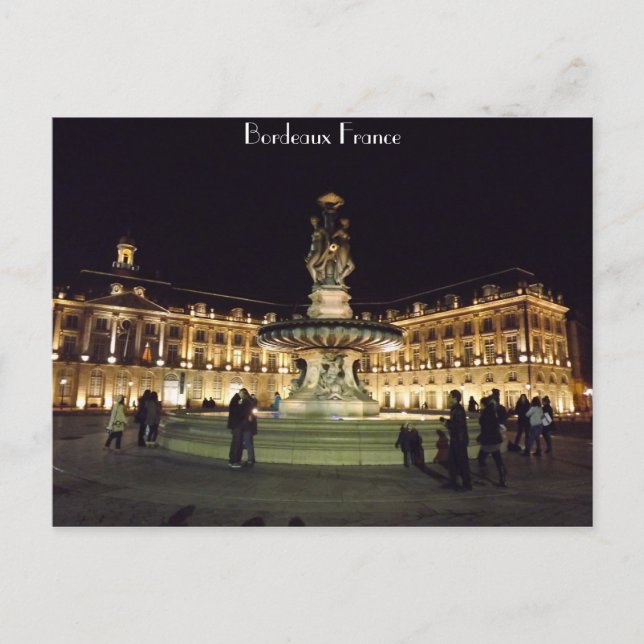Carte Postale Bordeaux la nuit (Devant)