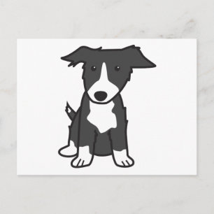 Carte Postale Border Collie Dog Cartoon