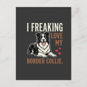 Carte Postale Border Collie drôle d'amour de chien