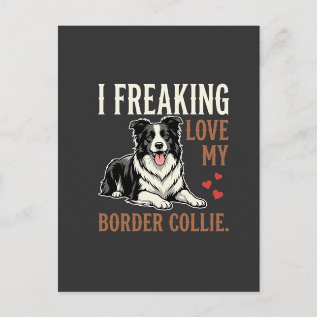 Carte Postale Border Collie drôle d'amour de chien (Devant)