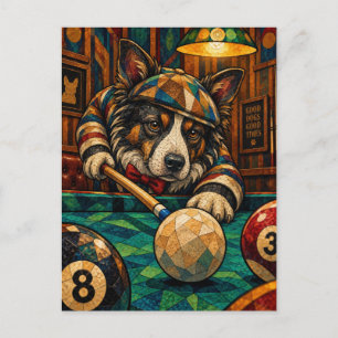 Carte Postale Border Collie, Mosaïque Géométrique