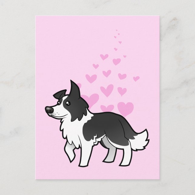 Carte Postale Bordure Collie Love (Devant)