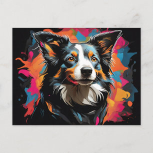 Carte Postale Bordure Collie Pet Vibrant