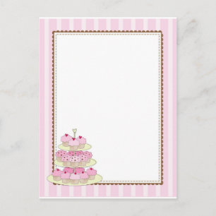 Carte Postale Bordure Cupcake Jaune