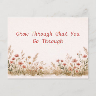 Carte Postale Bordure de fleurs sauvages douces Prairie Aquarell