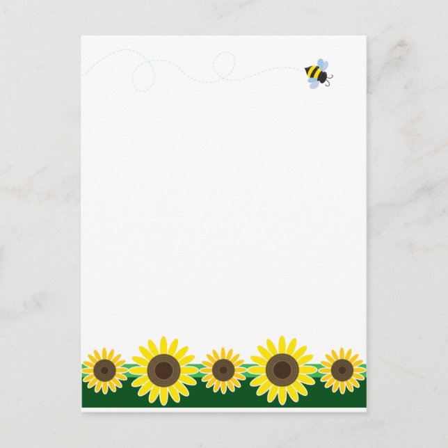 Carte Postale Bordure de tournesol (Devant)