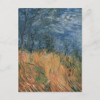Carte Postale Bordure de Wheatfield avec des pavots Van Gogh Art