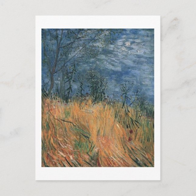 Carte Postale Bordure de Wheatfield avec des pavots Van Gogh Art (Devant)