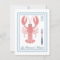 Bordure du timbre postal du homard vintage