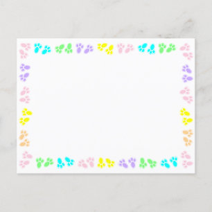 Carte Postale Bordure personnalisée de pieds lapin de Pâques