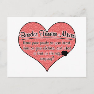 Carte Postale Bordure Terrier Mélange Empreintes de pattes Humou