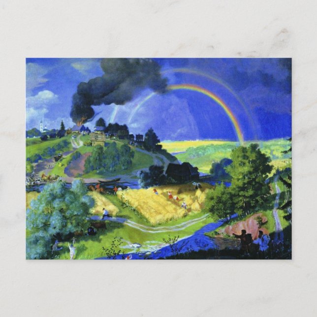 Carte Postale Boris Kustodiev, Après la tempête, (Devant)