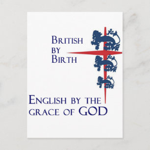 Carte Postale Born British English By the grace of GOD
