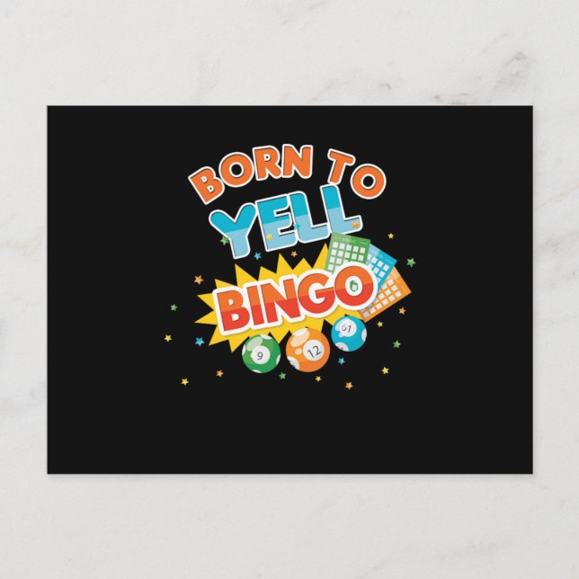 Carte Postale Born For Bingo Player Lucky Game Gambling Gift (Devant)