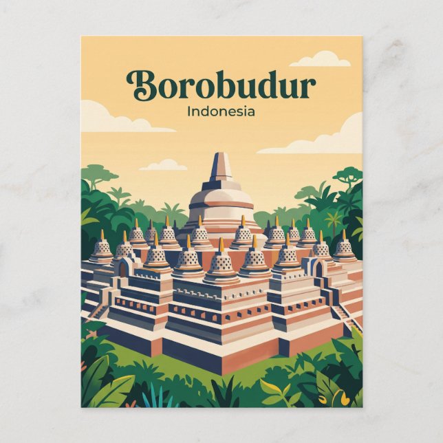 Carte Postale Borobudur Indonésie (Devant)
