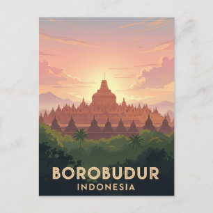 Carte Postale Borobudur Indonésie patrimoine mondial de l'Unesco