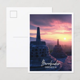 Carte Postale Borobudur Temple Indonésie