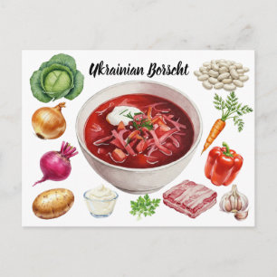 Carte postale Borscht ukrainienne