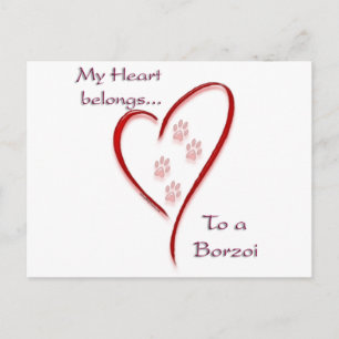 Carte Postale Borzoi Coeur Appartient