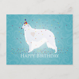 Carte Postale Borzoi Joyeux Design d'anniversaire