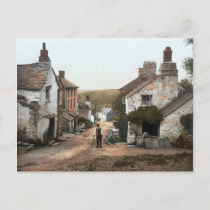 Carte Postale Boscastle Village Street, Cornwall c.1895