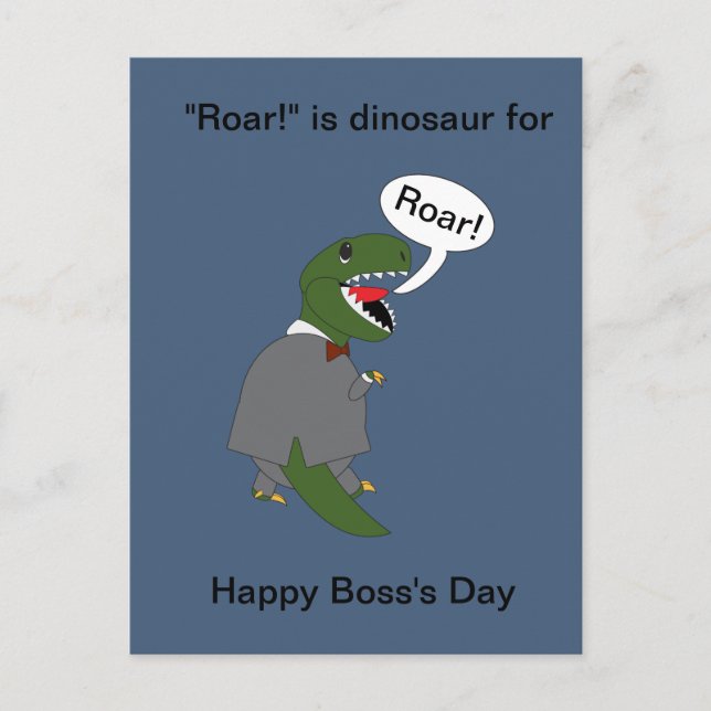 Carte Postale Boss Funny Dinosaur Joyeux Boss Day Personnalisez (Devant)