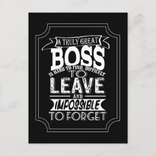 Carte Postale Boss Postcard Une très belle citation de patron