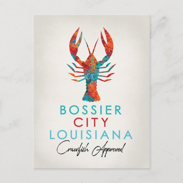 Carte Postale Bossier City Louisiane Crawfish Bright (Devant)
