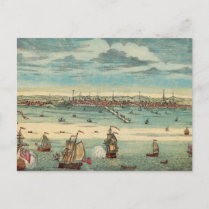 Carte Postale Boston 1800s Beach Sailboat Scene