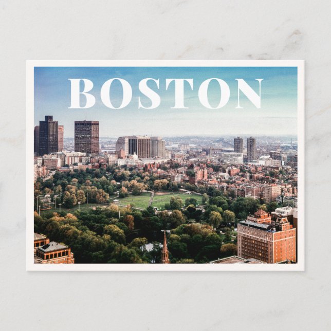 Carte Postale Boston Common Aerial Skyline Downtown Photo  (Devant)