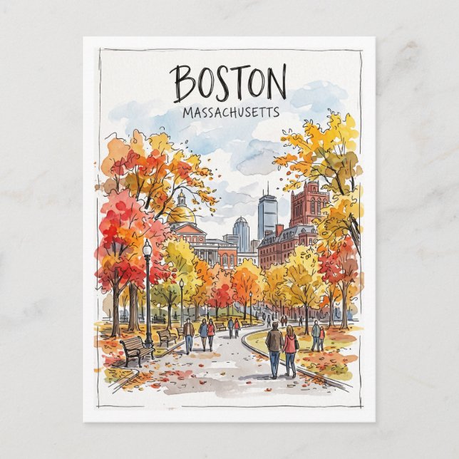 Carte Postale Boston Common Massachusetts (Devant)