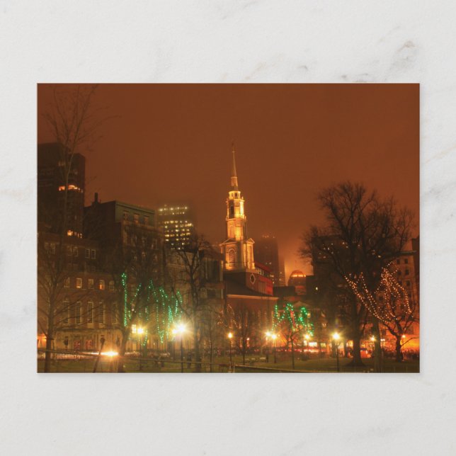 Carte Postale Boston Common Park Street Church (Devant)