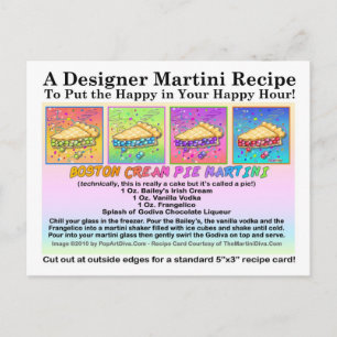 Carte postale Boston Cream Pie Martini Recette