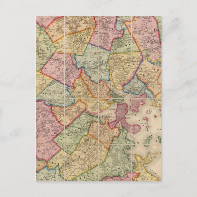 Carte Postale Boston et environs (Devant)