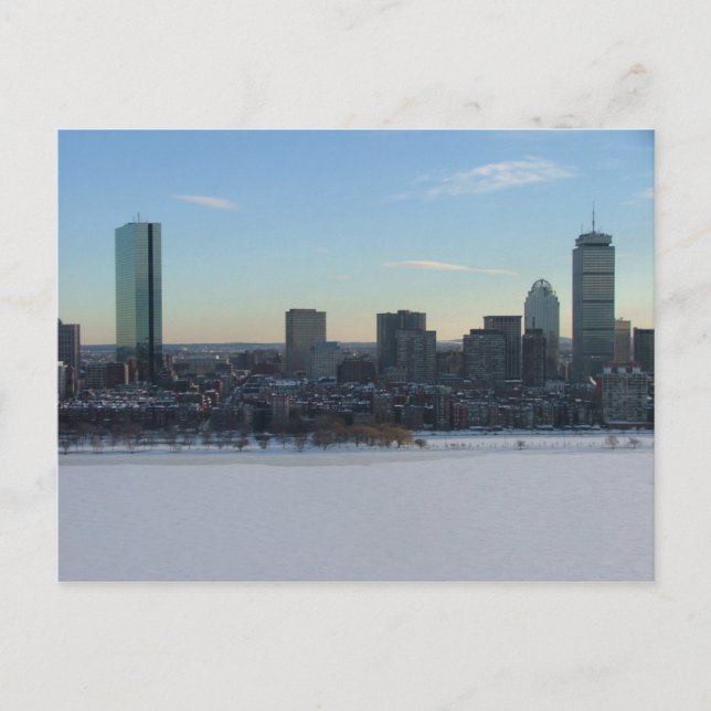 Carte Postale Boston et la rivière Charles gelée (Devant)