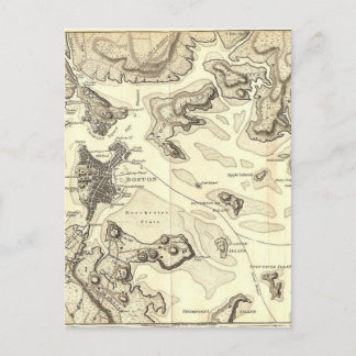 Carte Postale Boston et ses Environs vers 1800