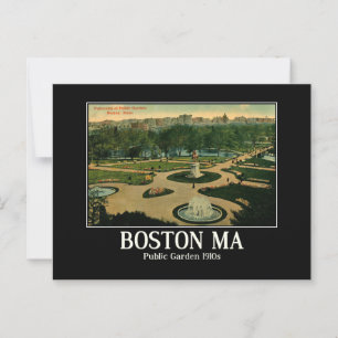 Carte Postale Boston MA, Jardin public des années 1910 Vintage i