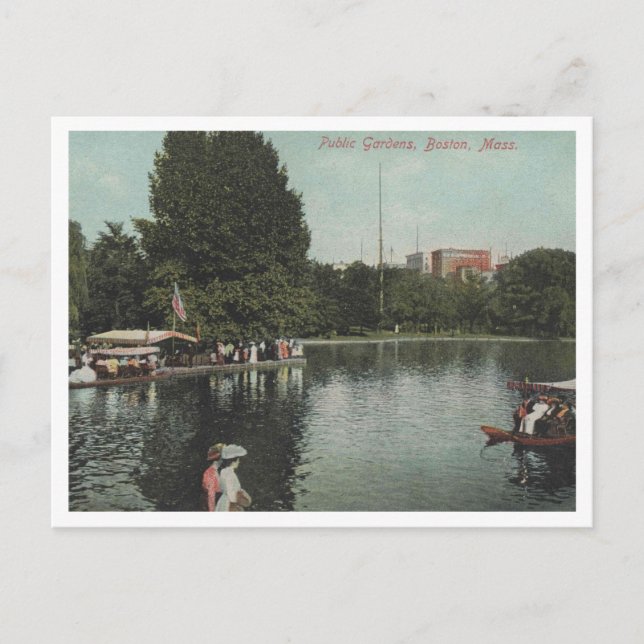 Carte Postale Boston MA, Public Gardens 1910 (Devant)