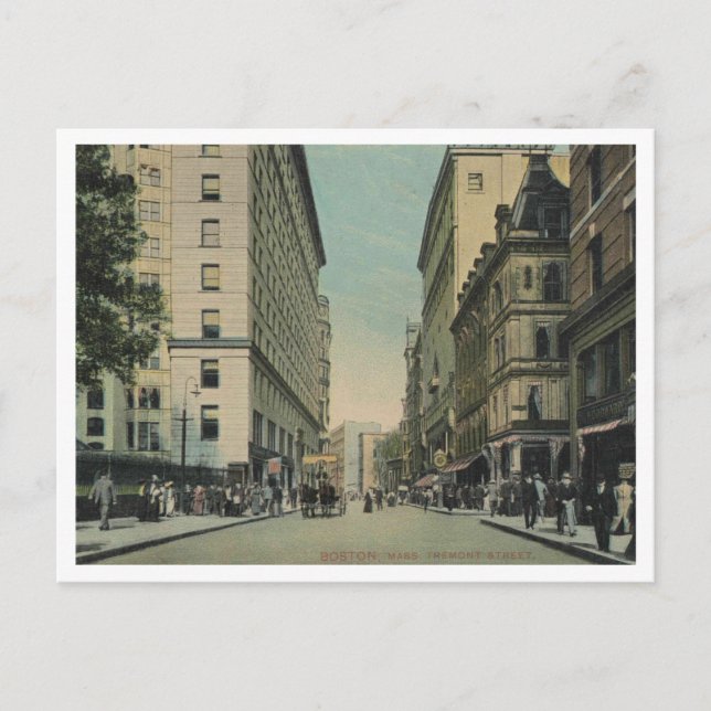 Carte Postale Boston MA, Tremont St View 1909 (Devant)