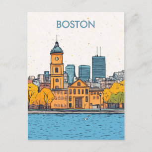 Carte Postale Boston MA USA Travel