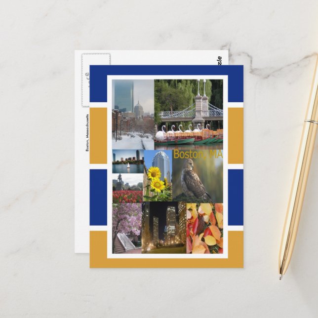 Carte Postale Boston, Massachusetts (Devant/Arrière en situation)