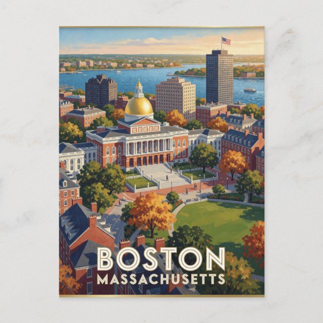 Carte Postale Boston Massachusetts Beacon Hill (Devant)
