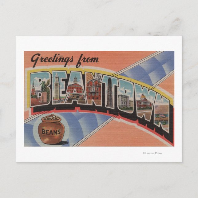 Carte Postale Boston, Massachusetts (Bean Town) (Devant)